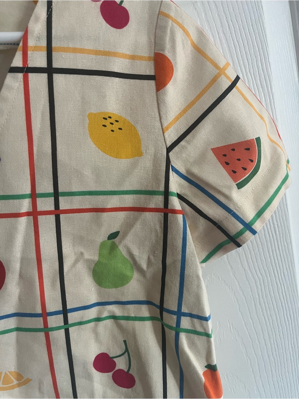 Ersa Fibers Top Frankie Fruit Print Short Sleeve 100% Linen size S - Picture 5 of 8